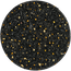 Round stone mosaic wall art with black mosaic texture and gold accents