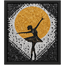 Golden sun and dancer silhouette mosaic wall art in a black frame