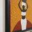 Handcrafted mosaic wall panel with water bearer figure, yellow, white, black, and red tiles